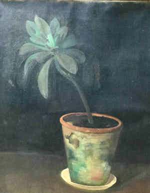 Niet of onleesbaar gesigneerd - C4125-19 - Plant in pot verkocht voor € 1!