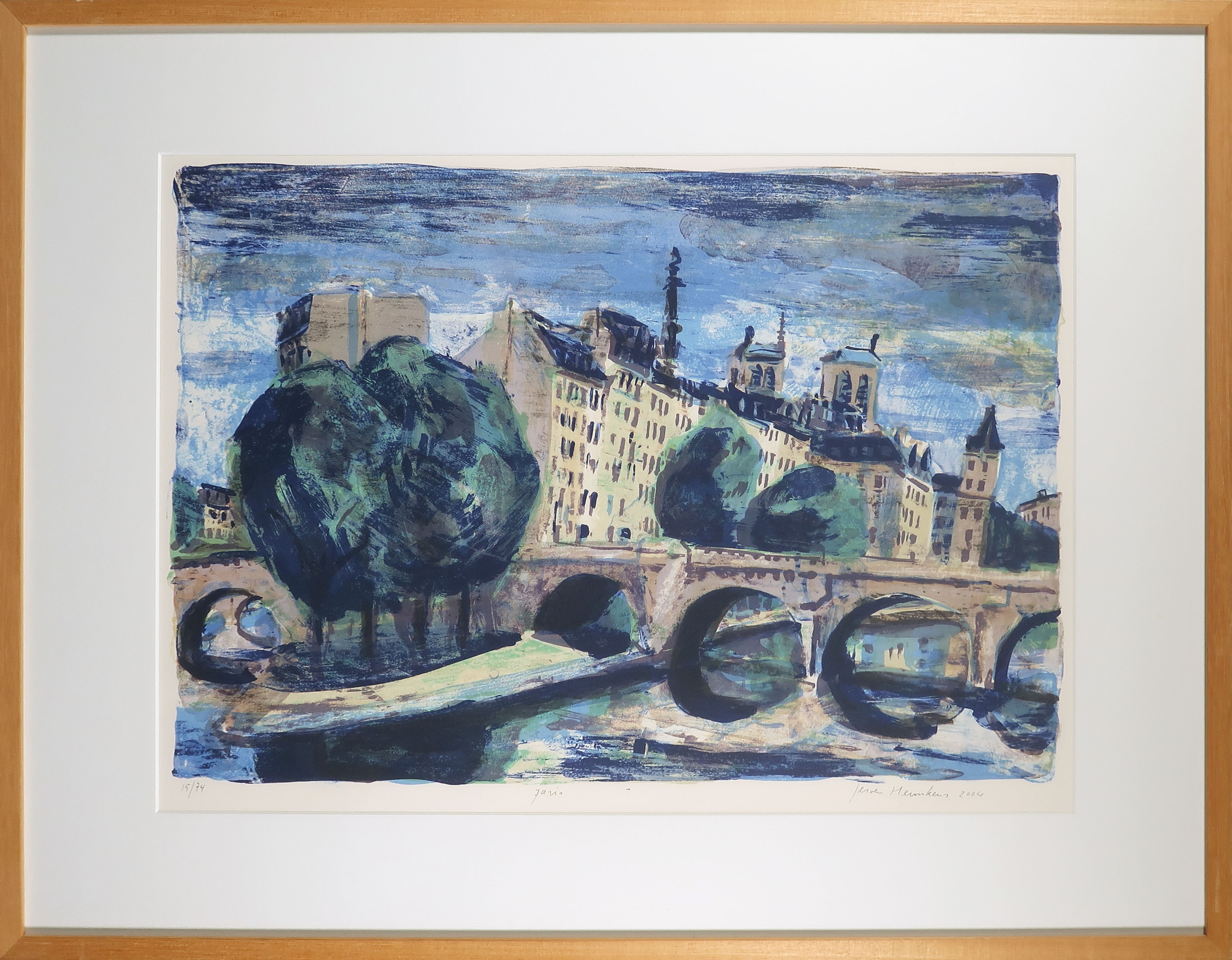 Jeroen Hermkens - Litho, Paris - Ingelijst verkocht voor € 50!