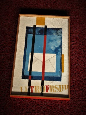 Ton Frenken - Borzo Gallery - Geometrisch Olieverf - "LetrofFrshp" -gesigneerd met opdracht kopen? Bied vanaf 10!