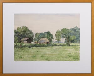 Nic Loning - Aquarel, Achterveld - Ingelijst kopen? Bied vanaf 1!