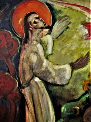 Jan Mammen - Friese Amsterdammer - Groot religieus olieverf "Christus in hof van Olijven" kopen? Bied vanaf 20!