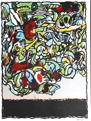 Pierre Alechinsky - SET van DRIE Kleurenoffset-litho,s WORLDLY-INVISIBLE en GALACTIC kopen? Bied vanaf 1!