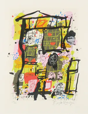 Kees Salentijn - Zeefdruk, Zonder titel - Ingelijst kopen? Bied vanaf 35!