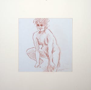 Jan Sluijters (jr.) - Potloodtekening, Hurkend naakt rood kopen? Bied vanaf 1!