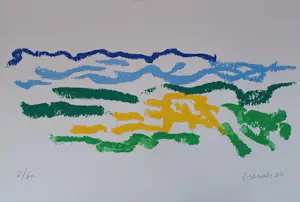 Jan Cremer - ‘Umbrië’ (grote ingelijste zeefdruk) kopen? Bied vanaf 850!