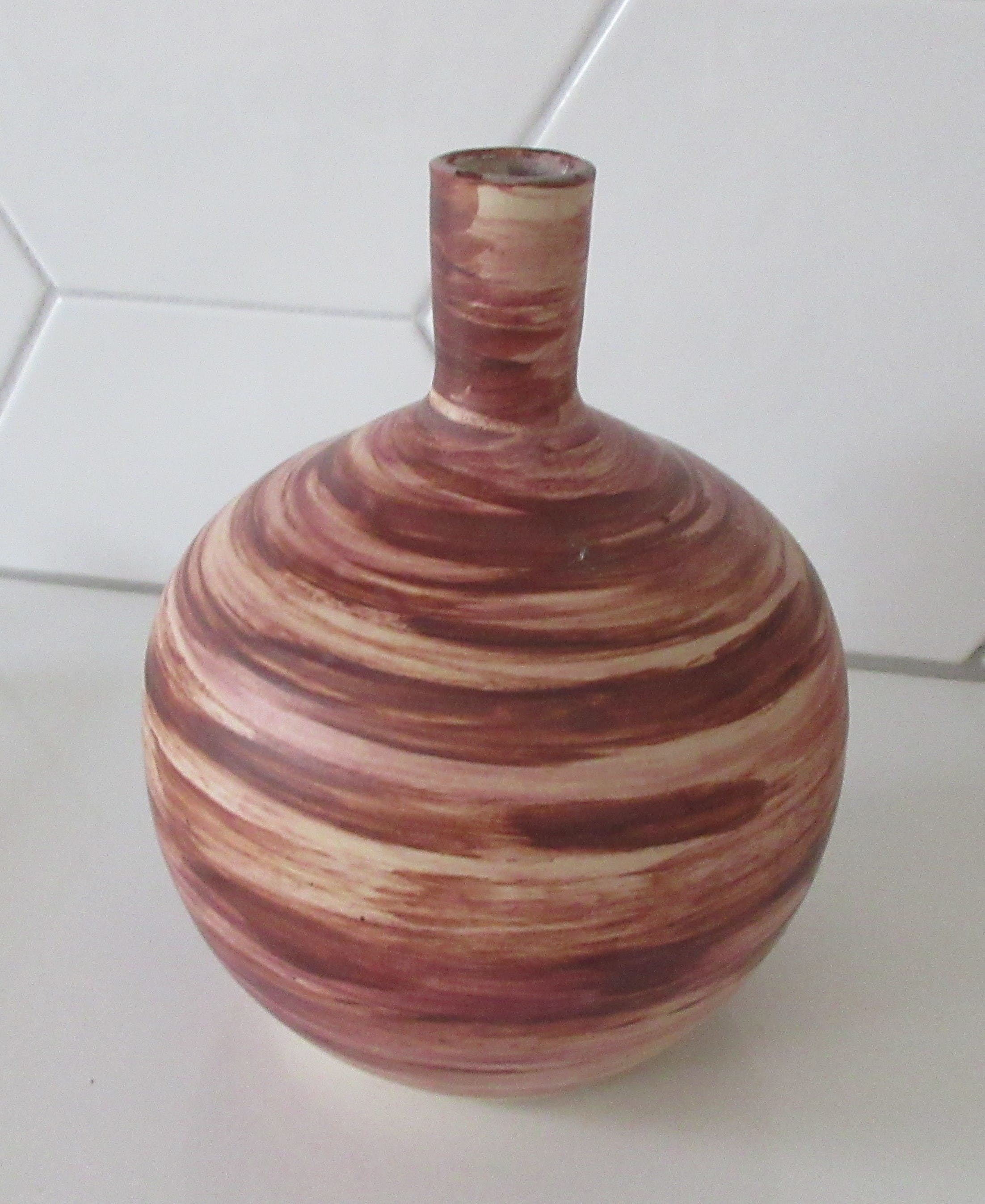 Adrie Moerings - Rood wit Studio Keramische vaas model V7 kopen? Bied vanaf 1!