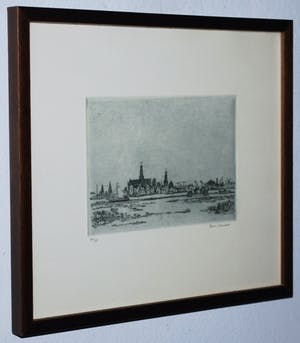 Buy Poppe Damave - ets, oplage 150 - Langs het Spaarne, Haarlem? Bid from 35!