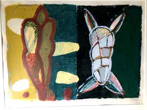 Piet Warffemius - Slangekracht - Zeefdruk, Fraai Ingelijst verkocht voor € 80!