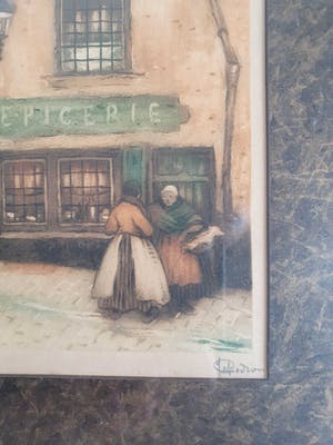 Jef Codron - Epicerie à Bruxelles (groot formaat in luxe lijst) kopen? Bied vanaf 1!