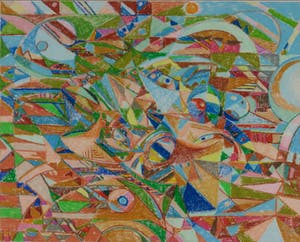 Bert Peters - Pastelkrijt op papier, Complexiteit - Ingelijst kopen? Bied vanaf 1!