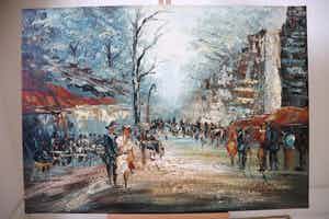 Niet of onleesbaar gesigneerd - stadsgezicht verkocht voor € 1!