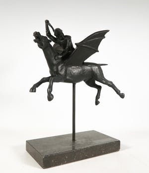 Tom Frantzen - Brons, Ruiter met morgenster kopen? Bied vanaf 350!