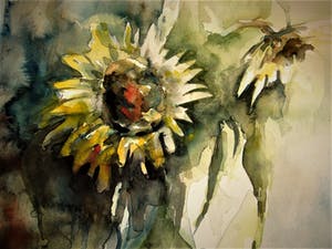 Niet of onleesbaar gesigneerd - Grote, impressionistisch geschilderde Aquarel " kopen? Bied vanaf 10!