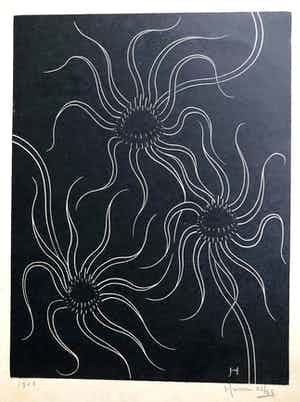 Willem Hussem - Grafiek zonder titel verkocht voor € 75!