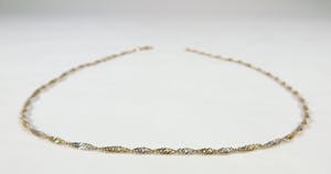 14K Goud - Bicolor Singapore-schakel collier kopen? Bied vanaf 170!