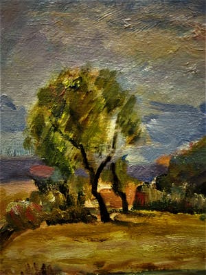 Ronald Terpstra - Fraai oud impressionistisch olieverf "Mediterraan Landschap" gesigneerd kopen? Bied vanaf 10!