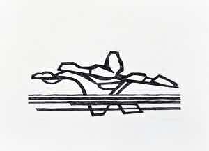 Paul Overhaus - Houtsnede op Japans papier - Eigen druk verkocht voor € 45!