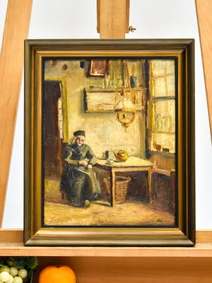 Harry Wich - Boerenvrouw in interieur kopen? Bied vanaf 50!