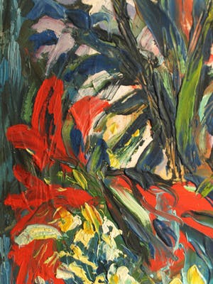 Niet of onleesbaar gesigneerd - Ingelijst, olieverf op papier , Bloemstilleven – Turkije? – 1978 kopen? Bied vanaf 1!