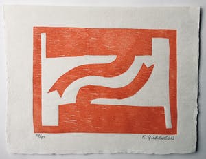 Klaas Gubbels - houtdruk ‘Naar Elkaar’ - 2013 - oplage 40 ex. kopen? Bied vanaf 295!