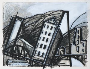 Bob Kemper - Gemengde techniek op papier, Zonder titel - Ingelijst kopen? Bied vanaf 50!