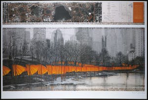 Christo - Handgesigneerd exemplaar The Gates met stukje stof - Ingelijst (Groot) kopen? Bied vanaf 1!