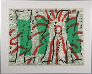 Jef Diederen - Houtsnede, Zonder titel - Ingelijst kopen? Bied vanaf 1!