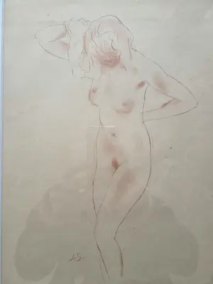 Jan Sluijters - Staande vrouw. Naakt. Litho. Ingelijst. kopen? Bied vanaf 325!