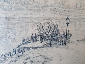 Co Breman - rivierlandschap met veerpont kopen? Bied vanaf 25!