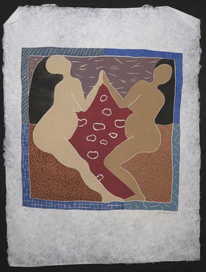 Geertje Briels - Houtdruk op geschept papier, Pret kopen? Bied vanaf 1!