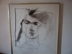 Hans Abbing - Houtskool tekening van een gezicht kopen? Bied vanaf 50!