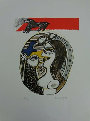 Corneille - NAAKTE VROUWENBUSTE / KLEURLITHO / 70x50cm / SIG / 1975 kopen? Bied vanaf 95!