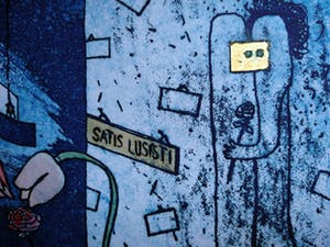 Michel van Overbeeke - Communicatie I - ets/aquatint - ingelijst kopen? Bied vanaf 89!