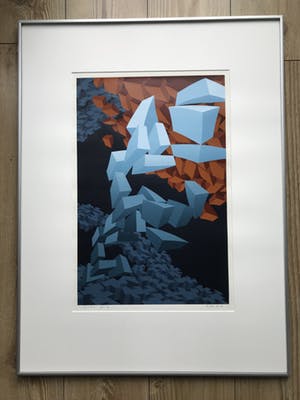 Hans Klaui - Geometrisch abstracte compositie - zeefdruk kopen? Bied vanaf 75!