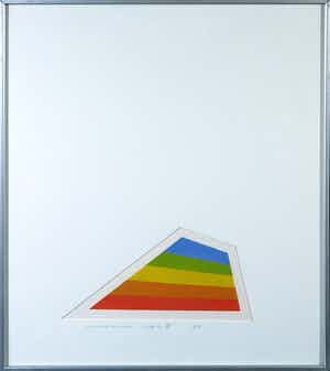 Geerhard Kuipers - Houtsnede, Blue top III - Ingelijst verkocht voor € 35!