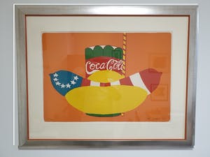 Jan Cremer - Hot Dog / Coca Cola - 1969 - zeefdruk - groot ingelijst kopen? Bied vanaf 350!