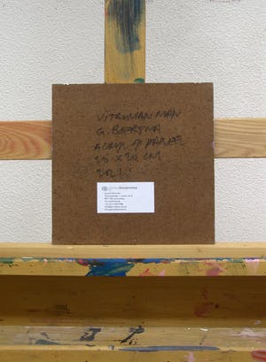 Gerard Boersma - Vitruvian Man (Vrouw kijkend naar tekening van Leonardo Da Vinci) kopen? Bied vanaf 75!