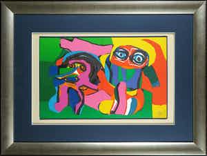 Karel Appel - Gesigneerde litho uit de uitgave Ariel 19 - Ingelijst verkocht voor € 1!