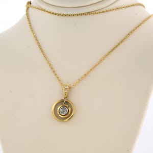 18k geel gouden collier met hanger bezet met roos diamant tot. 0.15ct kopen? Bied vanaf 200!