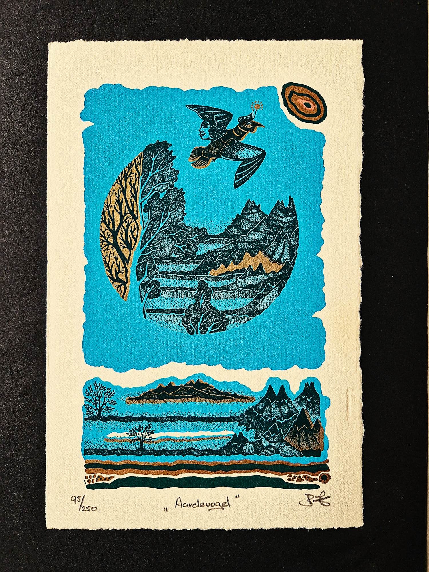 Bart Filet - twee (2) kleuren Litho's "aardevogel" en "de reis" - potloodgesigneerd kopen? Bied vanaf 37!