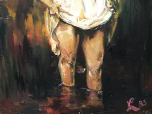 Peter Leyenaar - (1923-2023) Naar Rembrandt , Olieverf op doek, Badende vrouw - 1983 kopen? Bied vanaf 1!