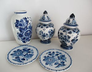 Potterie Oud Delft - 5 potterie objecten kopen? Bied vanaf 35!