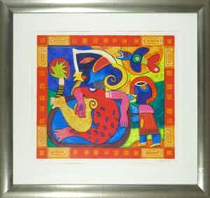 Clemens Briels - Zeefdruk, La mujer in alcanzable - Ingelijst verkocht voor € 70!