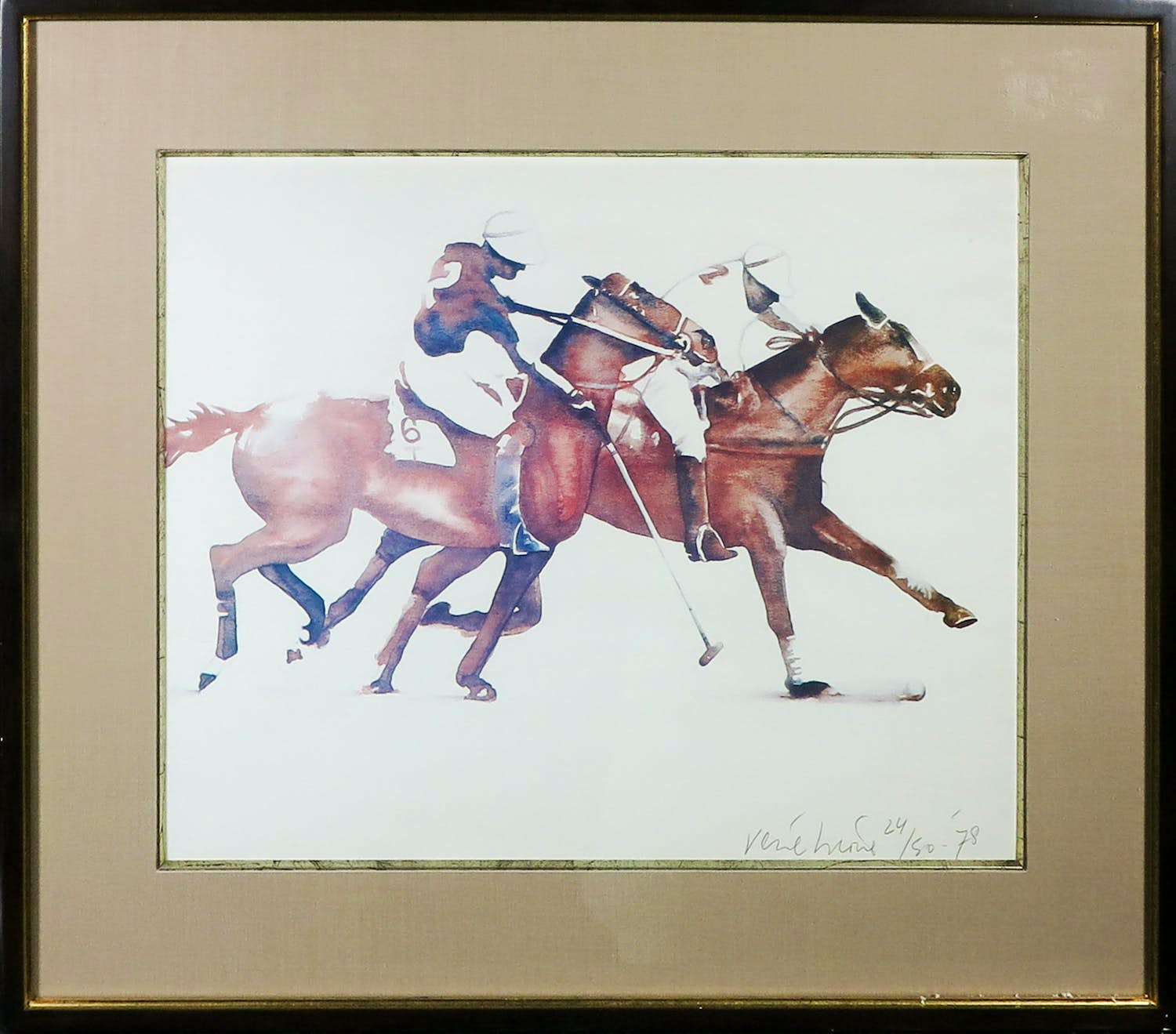 Rene Brone - Offset, Polospelers - Ingelijst kopen? Bied vanaf 1!