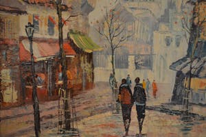 Niet of onleesbaar gesigneerd - Stadsgezicht Parijs - Olieverf op doek kopen? Bied vanaf 10!