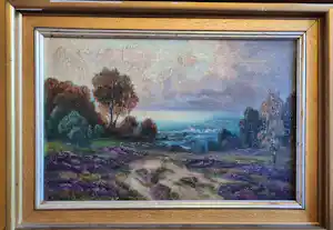 Willy Becker-Kassel - Gewitterstimmung am See / Heidelandschaft, signiert & gerahmt kaufen? Bieten Sie von 120!