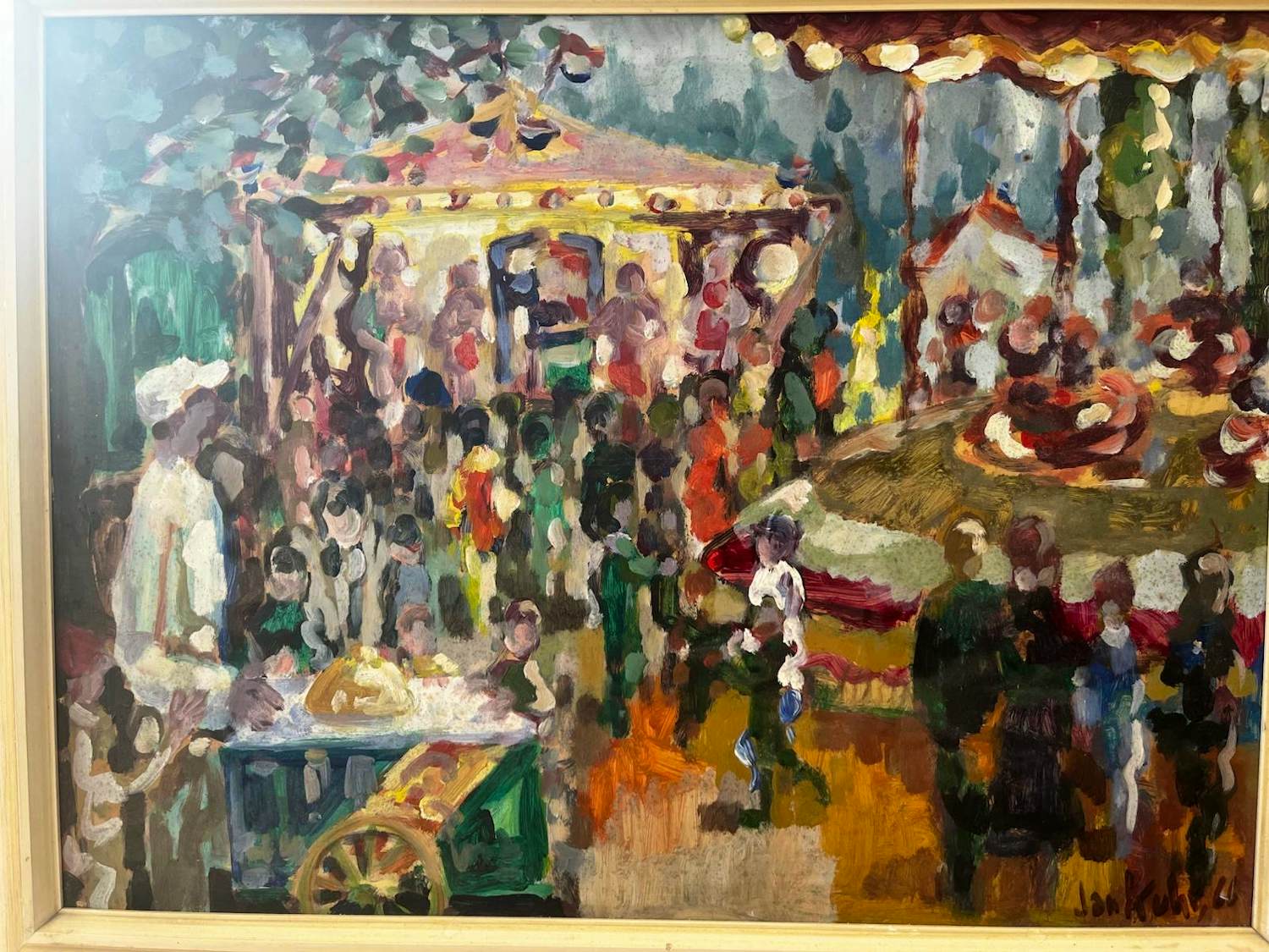 Jan Kuhr - Schilderij, kermis kopen? Bied vanaf 150!