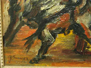 Joaquím Sunyer Miro - Olieverf op doek , De stier – Ingelijst kopen? Bied vanaf 1!