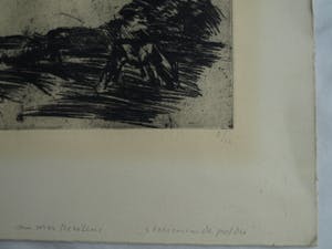 Wilfred Voet - Ets , “2 Koeien in de polder” – gesigneerd –1963 – nr 3 van 12 kopen? Bied vanaf 25!