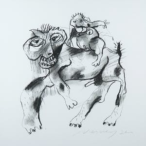 Henk Vierveijzer - Houtskool, Zonder titel - Ingelijst kopen? Bied vanaf 100!